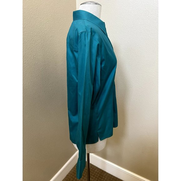 Chico's Women's No Iron Shirt Long Sleeve Blue Collared Size 1/8/Small - Picture 2 of 4